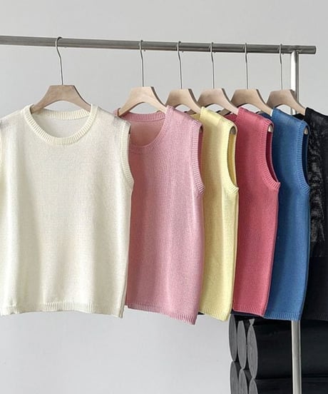 sleeveless knit top / 6color　hm2248