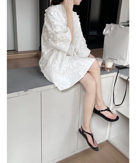 embroidered shirt dress　hm2941