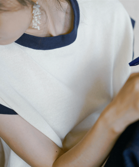 french sleeve knit top / 2color　hm1490