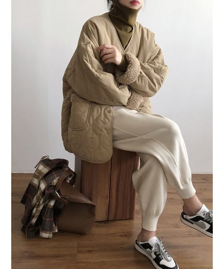 quilting boa coat / 2color　hm2709