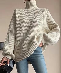 《即納》diamond pattern knit / 2color　hm1727