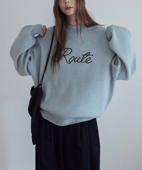 relaxed logo knit / 4color　hm2804
