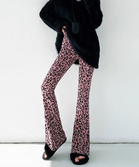 leopard flare leggings / 3color　hm1999