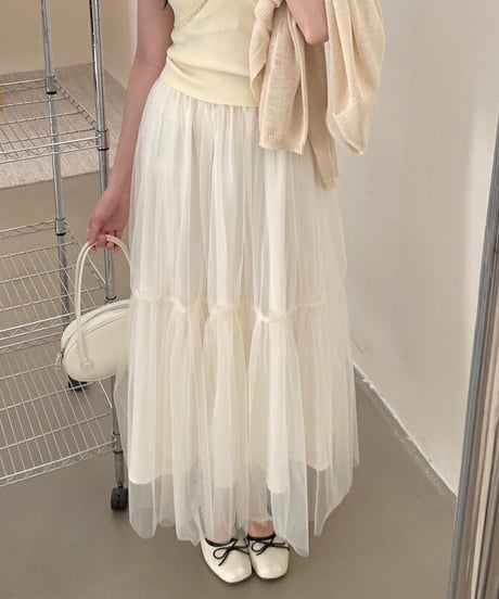 sheer tulle skirt / 4color　hm2115