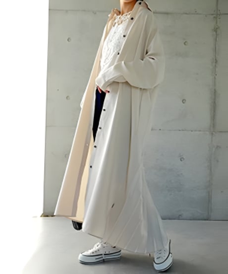 back pleats shirt dress / 4color　hm2578