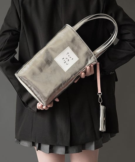 metallic label bucket bag　hm1989