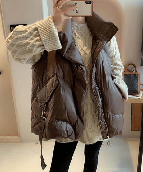 oversized padded vest / 3color　hm2720