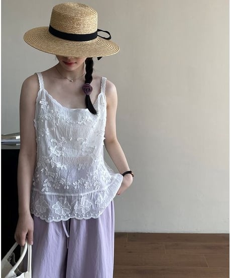 embroidery camisole / 2color　hm2250