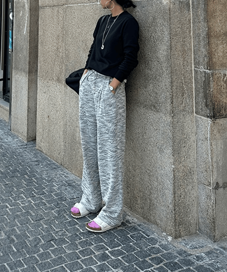 draped wide leg pants　hm1698