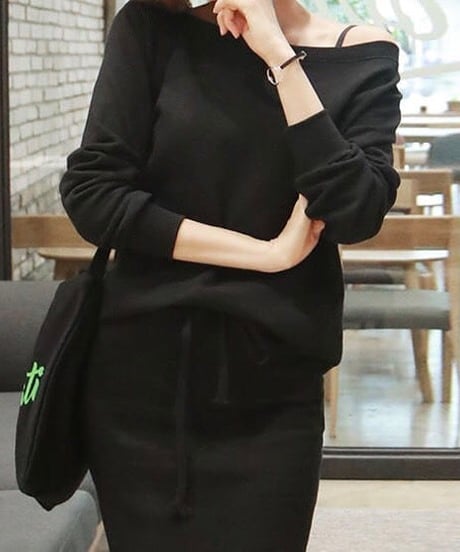 sweatshirt & skirt setup / 2color　hm2036