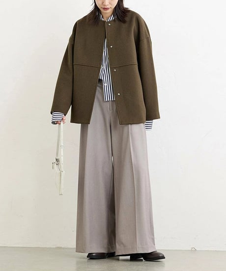 collarless short jacket / 4color　hm2624