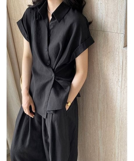 twist button blouse / 2color　hm2286