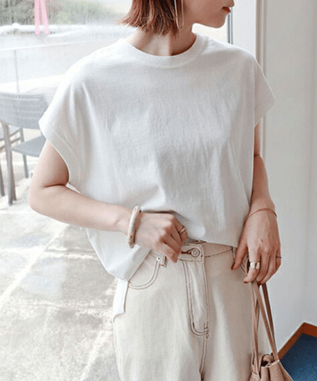 curved cotton top / 7color　hm2957