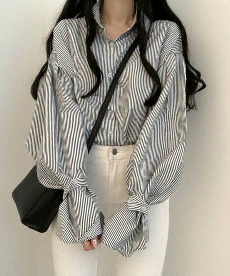 stripe loose shirt / 2color　hm2916