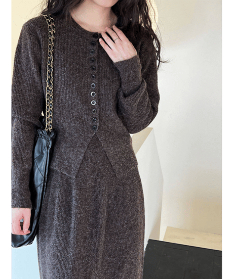 ribbed knit set-up / 3color　hm2755