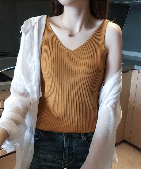 rib knit camisole / 8color　hm2902