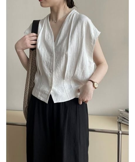 relaxed v?neck blouse / 2color　hm2228