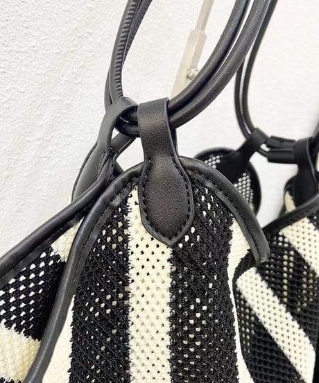 mesh stripe tote / 2size　hm2282