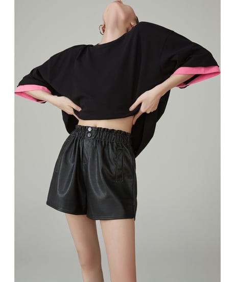 contrast sleeve tee　hm2938