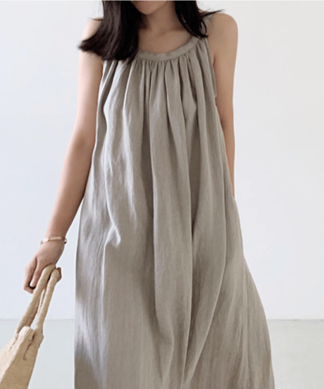 《即納》sleeveless loose dress / 3color　hm2923