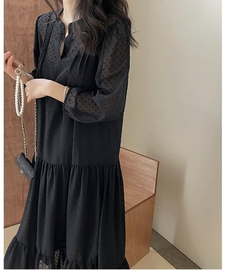 tiered sheer dress　hm2143