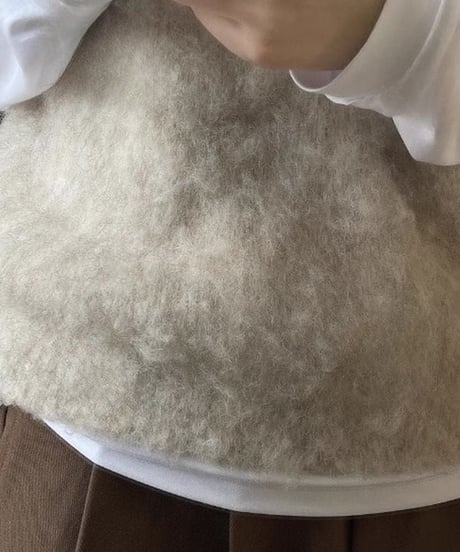 round neck knit vest　hm1826
