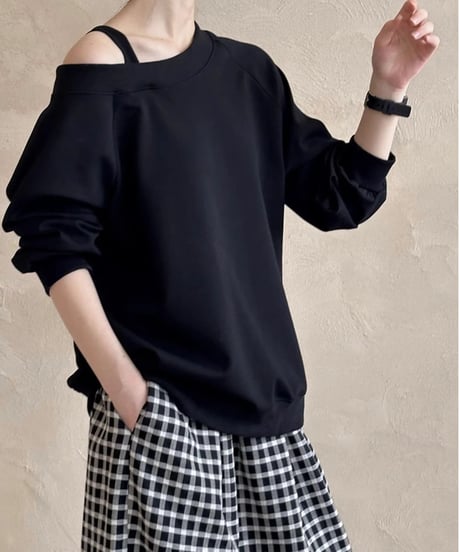 one shoulder loose top / 3color　hm1708