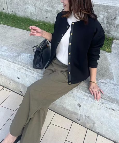 collarless short jacket / 3color　hm2602