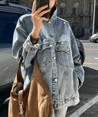 oversized denim jacket　hm1264