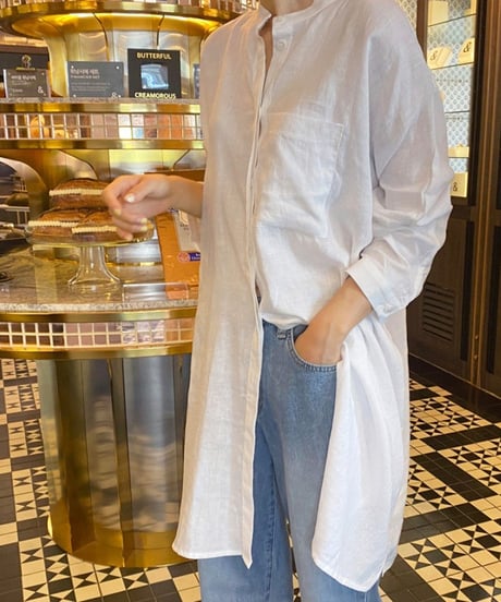 relaxed linen shirt　hm2939
