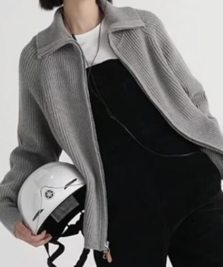 double zip cardigan / 4color　hm1830