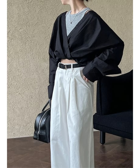 cross wrap shirt / 2color　hm2056