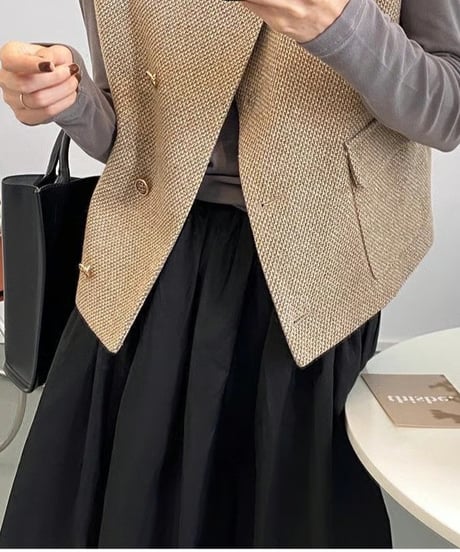 double breasted vest / 2color　hm2593