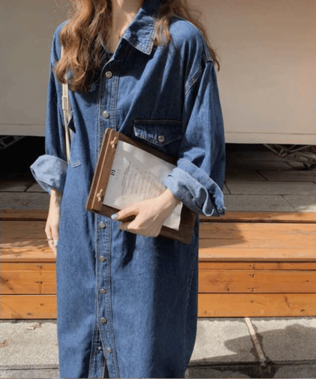 denim shirt dress　hm2917