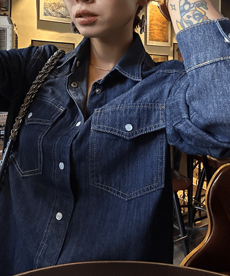 washed denim shirt / 2color　hm2086