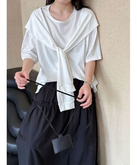 tie detail t-shirt / 3color　hm2273