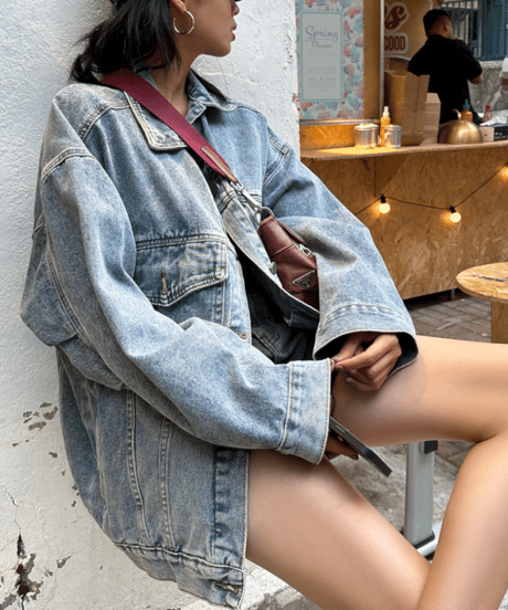 oversized denim jacket　hm1264