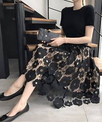 floral lace skirt　hm2128