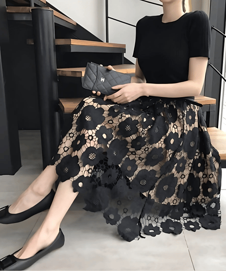 floral lace skirt　hm2128