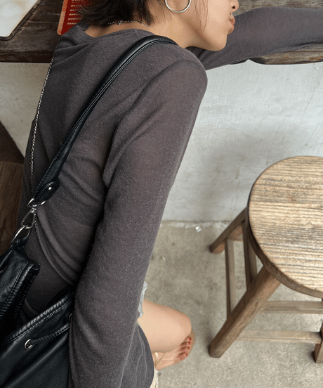u-neck sheer top / 2color　hm1391