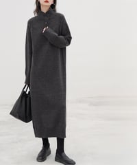 front button long knit dress 4color / hm1881