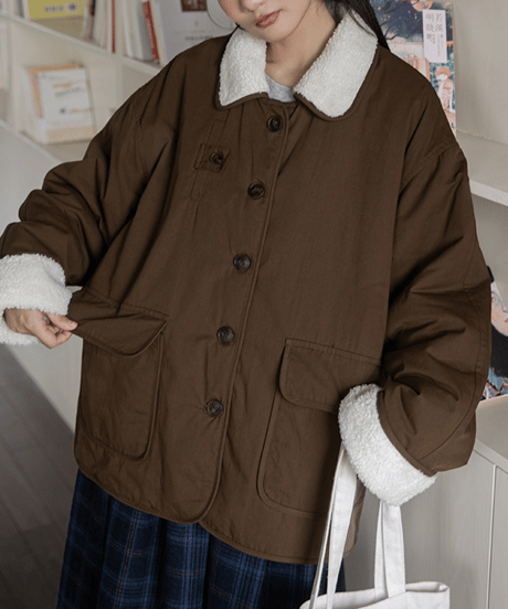 sherpa collar jacket / 2color　hm2712