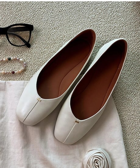 metal bar flat shoes / 2color　hm1539
