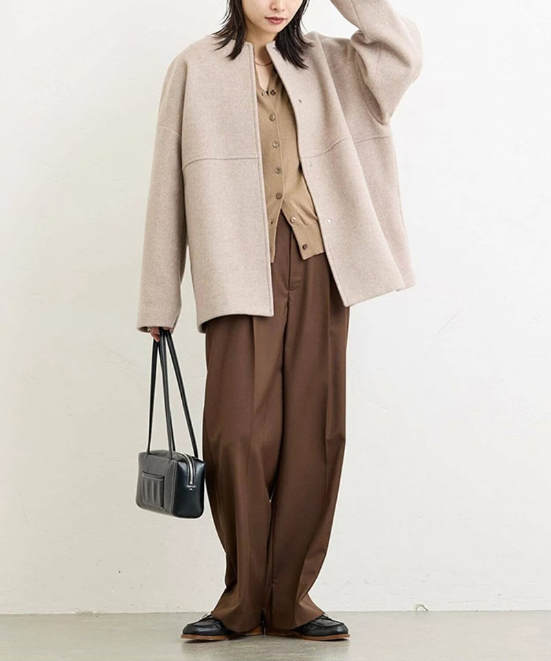 美品 MYLAN Collarless Short Jacket | Noir 美品 MYLAN Collarless Short Jacket | Noir 【公式通販】