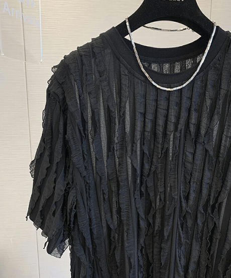 sheer pleated top / 2color　hm2969