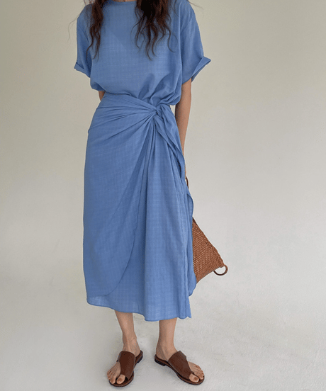 wrap linen dress　hm2868