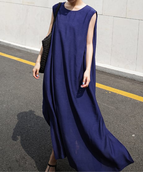 sleeveless long dresses / 2color　hm1379