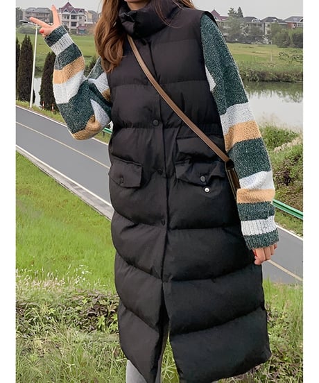 long down vest / 3color　hm1877