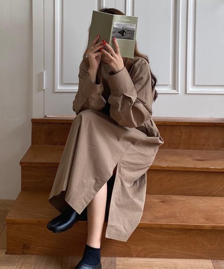 waist tuck side slit dress / 3color　hm1742