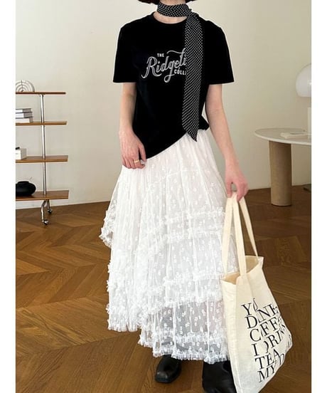 sheer tiered skirt / 2color　hm2272